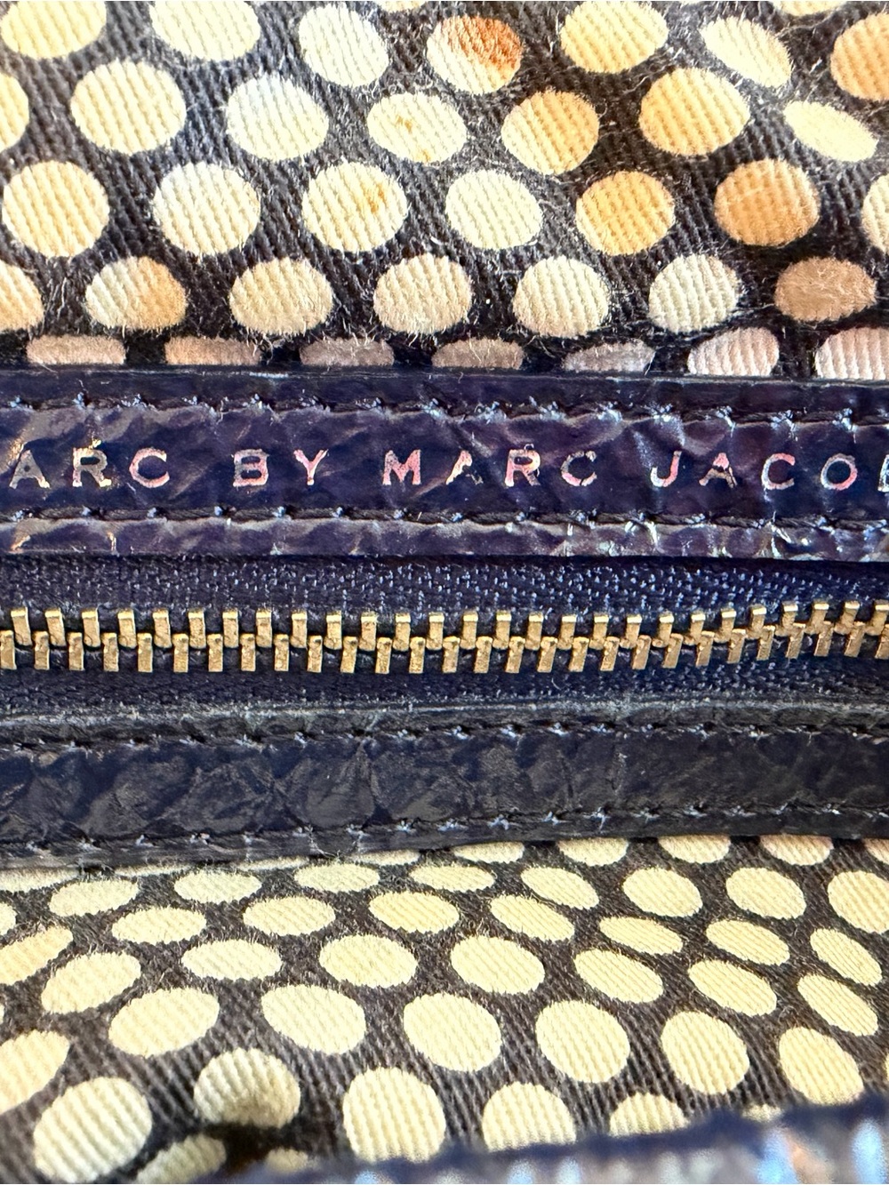 Marc Jacobs Navy Patent Leather Shoulder Bag Silver Chain - Picture 6 of 11